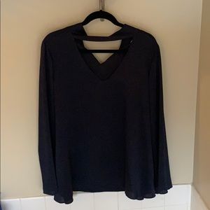 Lola and Sophie midnight blue, v neck blouse